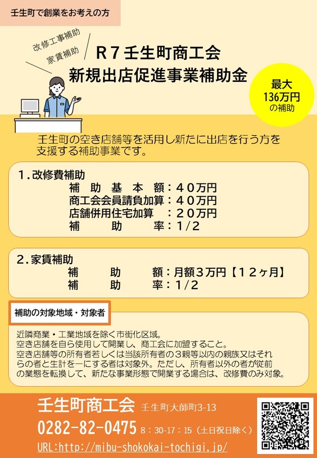 令和7年度新規出店促進事業補助金のご案内について